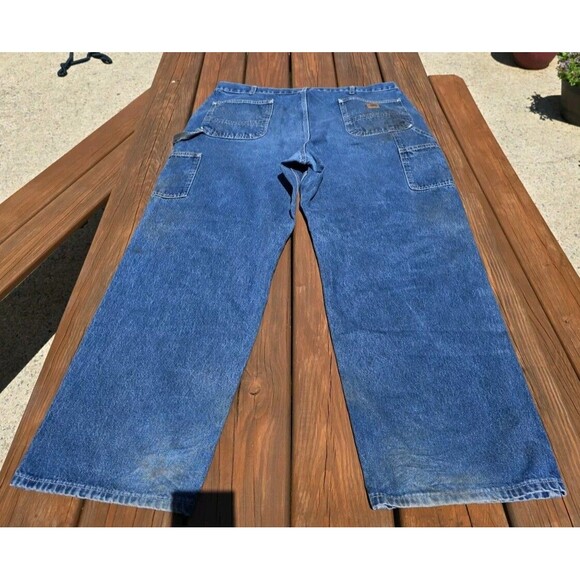 Carhartt Blue Paint Distressed Carpenter Jeans Men Size: 40x32 Shows Work Wear - Picture 8 of 11